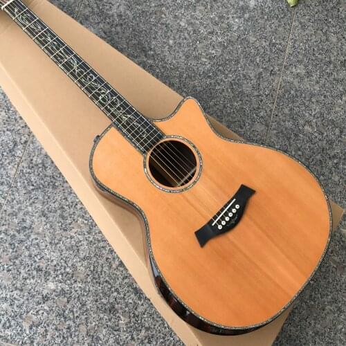 All solid wood PS14 acoustic guitar,Real abalone Ebony fingerboard 41inch Chaylor acoustic Guitar,Cocobolo Back and sides