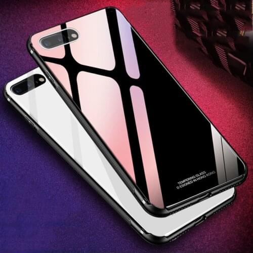 RZP Tempered Glass Case for iPhone X 8 7 Hard Back Cover Case On The for Apple iPhone 7 8 Plus 10 X Soft TPU Silicone Bumper