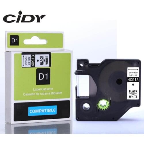 CIDY 50PKS 9mm*7m Black on White 40913 tape for dymo d1 tapes FOR DYMO LM160 LM280 DYMO PNP
