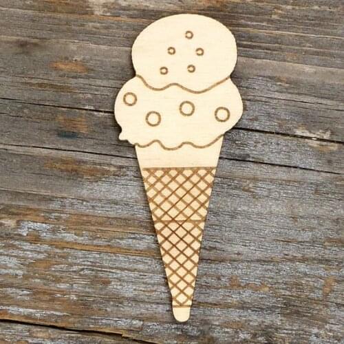 Wooden Waffer Cone ice cream Craft Shapes 3mm Plywood Cooking Pudding