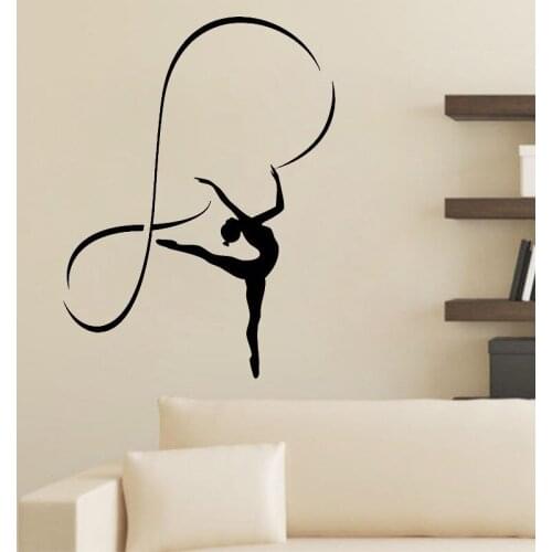 Rhythmic Gymnastics Wall Decal Sexy Girl Vinyl Art Murals Wall Stickers Girls Bedroom Home Decor Gym Sport Wallpaper