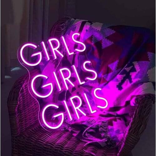 Custom led Girls Girls Happy Birthday flexible Neon Light Sign Decoration Home Bar Wall Bedroom Party Decorative Cool Neons Lamp