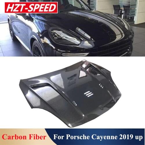 Real Carbon Fiber Engine Hoods Car Exterior Decoration Modification Parts Styling For Porsche Cayenne 2019 UP