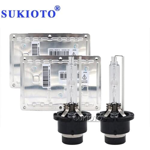 SUKIOTO LAD5GL 4Pin OEM 12V 35W Xenon Headlight Ballast Kit Xenon D2S D2R 4300K 5000K 6000K 8000K HID Replacement Bulb Light
