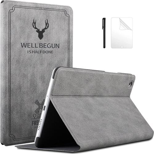 For Huawei MediaPad M5 lite 8 JDN2-W09/AL00 8.0 inch Stand Cover Deer Retro Leather Case for Huawei Honor Pad 5 8 Case+film+pen