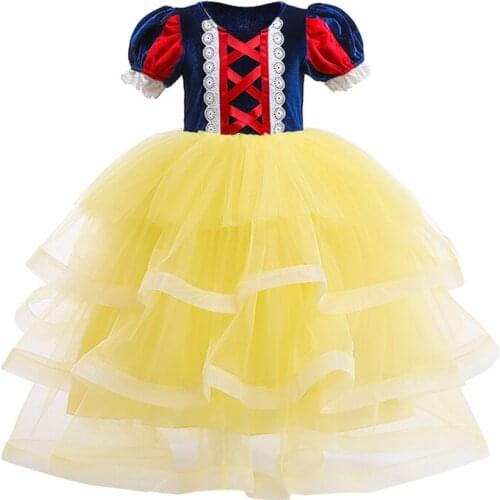 Summer Girls Cake Dress Princess Tutu Dress Kids Halloween Christmas Party Theme Gift 5-14Y Cute Childrens Dresses for Girls