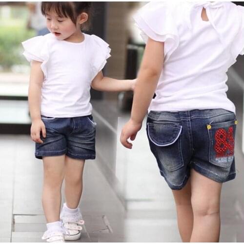 Summer Casual Denim Girls Shorts Trousers Letters Toddlers Baby Kids Bottoms Clothes Children Clothing 2019 DBO