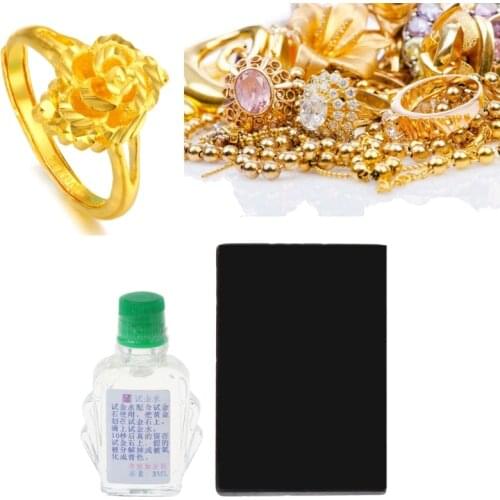 Practical Acid Test Kit Silver Platinum Gold Testing Touchstone Jewelry Tool Set