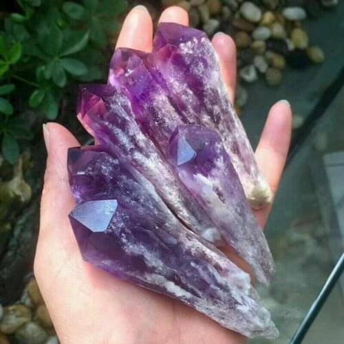 Natural Quartz Big Amethyst Cluster Crystal Point Wand Specimen Reiki Stone Healing Mineral Decoration