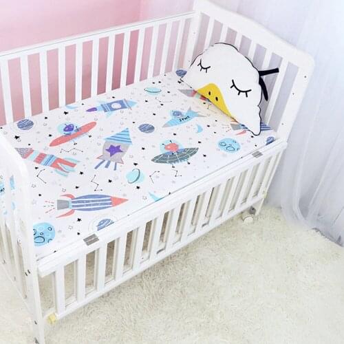 70*130cm/100*56cm Baby Crib Fitted Sheet Protector Cartoon Print Kids Bed Mattress Covers Newborn Toddler Bedding For Cot