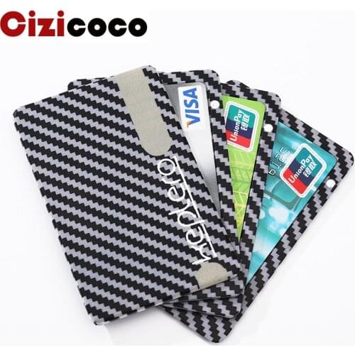 2020 New Sliding Fan Carbon Fiber Wallet Cash Card Holder Business Wallet Credit Card Protector Case Pocket Purse Fireproof