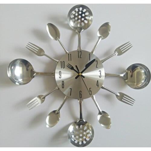 New arrival promotion wall modern needle clock knife clocks kitchen the decoration quartz metal mute nrushed