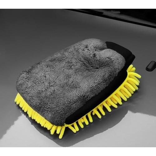 Car Wash Glove Coral Mitt Soft Anti-scratch for Car Wash Multifunction Thick Cleaning Glove Car Wax Detailing Brush Color Random