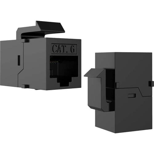Cat6 Keystone Coupler Jack, 20-Pack Female to Female RJ45 Unshielded Coupler Keystone Insert Module Black