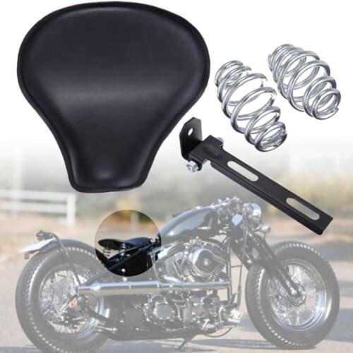 Samger Bobber Motorcycle Seat Vintage Leather Spring Bracket Seat For Harley Sportster Chopper Bobber Custom Solo Seat