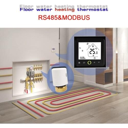 RS485 & Modbus Floor Heating Thermostat，for control Water valve,Electric actuator,radiator,24VAC 95-240VAC optional