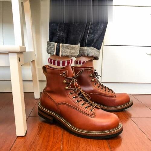 U1 Avfly Super Quality Handmade Cowhide Genuine Italian Leather American Style Goodyear Welted Boots