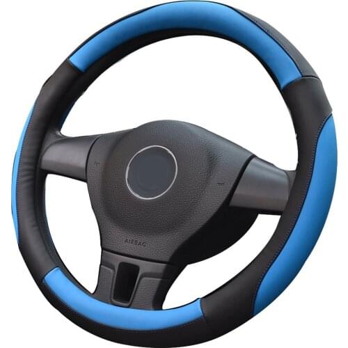 38cm Universal Auto Car Leather Steering Wheel Cover Interior Accessories Car Covers Skidproof Holder Protector