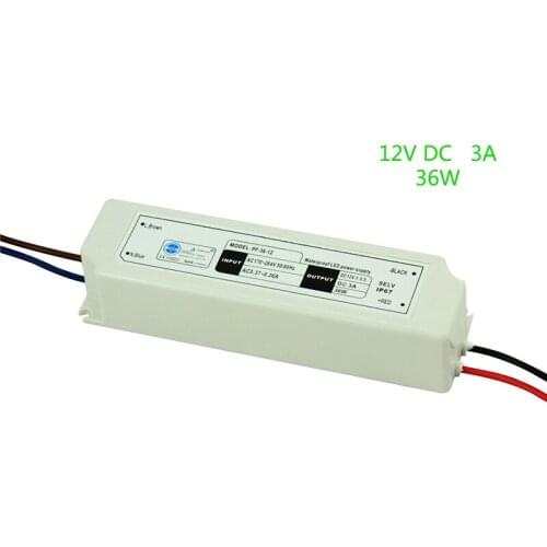 12V 3A 36W Waterproof Switching Power Supply Lighting Transformers Driver For LED Strip 3528 5050 IP67