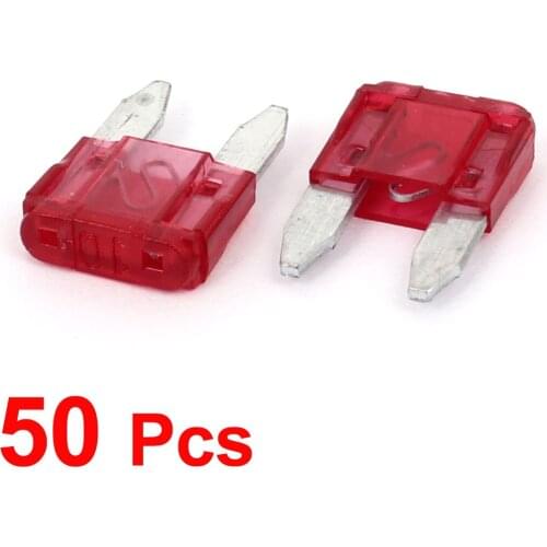 X Autohaux 50 Pcs Mini Wedge Auto Car Boat Taxi Truck Standard Ato Blade Fuse Red 10A