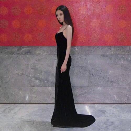 An037 Hot Sexy Spaghetti Straps Evening Dress Elegant Mermaid Long Evening Dress Prom Gowns Party Dress Noble Robe De Soiree