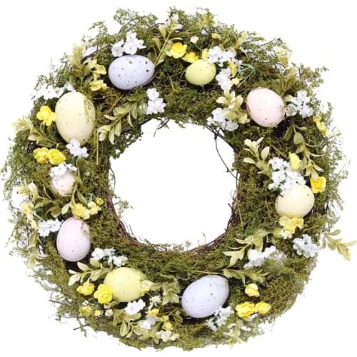 1Pc Wreath Fake Eggs Simulation Festive Decorative Wreath Pendant for Easter Party
