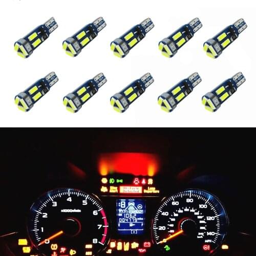 10pcs T5 led Bulbs W3W 37 73 74 Auto LED Lamp Car Dashboard Instrument Light Bulb 12V white blue red yellow green pink