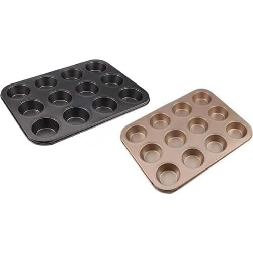 2 Pcs Muffin Pan 12-Cup Baking Pan Non-Stick Cupcake Baking Pan,Carbon Steel Muffin Tray Baking Mold Pan for Oven Baking