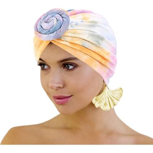 2020 NEW Women Donuts Indian Caps Muslim Headband Turban Femme Musulman Knotted Headscarf Bonnet Ladies Hair loss Chemo Cap