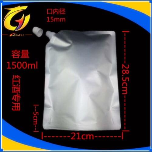 21*28cm 1500ml 10Pcs/ Lot Jelly Milk Aluminum Foil Spout Pouch Juice Drinking Liquid Doypack Pure Mylar Storage Packing Bag