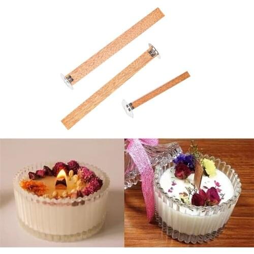 50PCS 8mm 10mm 15mm Wooden Candles Wicks Core DIY Candle Making Supplies Soy Wax Parffin Wax Accessories Thicken Candle Wick