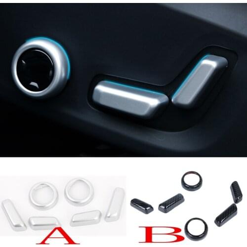 6pcs For Volvo XC60 2018-2021 ABS Chrome Interior Car Seat Height Adjustment Knob Buttons Covers Auto accessories