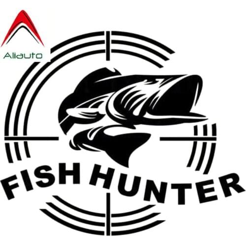 Aliauto Creative Car Sticker Fish Hunter Fashion Styling Vinyl Accessories PVC Decal for W211 Mercedes Benz Saab Turk,12cm*10cm