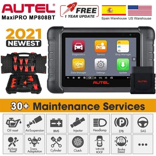 Autel MaxiPRO MP808BT New Wireless Diagnostic Scan Tool With Active Test, Oil Reset, 30+ Services, All Systems Diagnosis Scanner