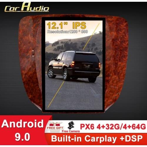 Tesla Screen PX6 Android 9 For GMC Yukon / Chevrolet Tahoe Silverado 2007-2012 Car Multimedia Player Radio Stereo Audio GPS WIFI