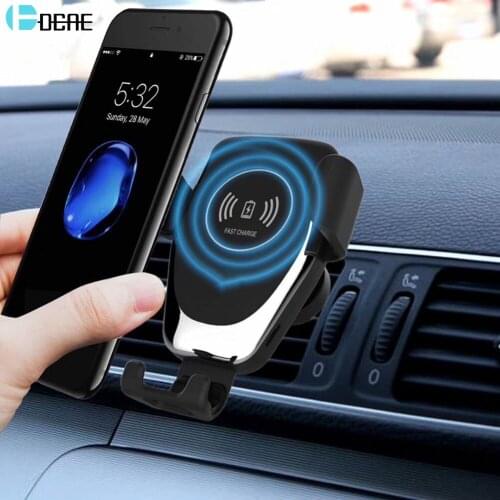 DCAE Wireless Car Charger 10W Qi Fast Charge Car Mount Gravity Air Vent Phone Holder for iPhone 11 Pro XS XR X 8 Samsung S10 S9