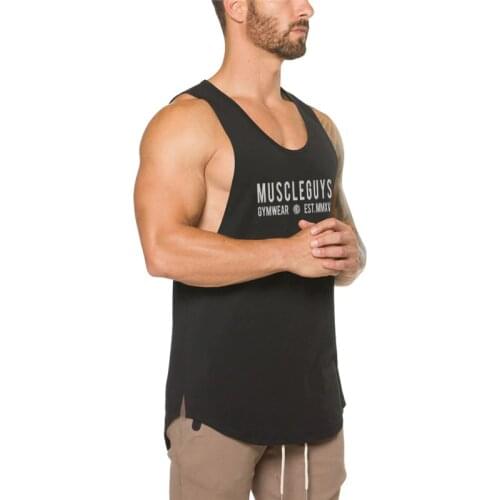 Muscleguys Brand Bodybuilding Clothing Fitness Tank Top Men Workout Singlet Sleeveless Shirt Muscle Vest Gyms Undershirt