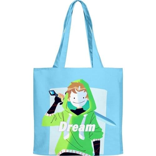 Dreamwastaken Hip Hop Handbags Cloth Canvas Tote Bag Print Shopping Bags Reusable Shoulder Shopper Bags Casual Pacakge