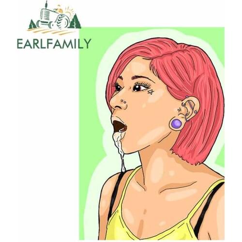 EARLFAMILY 13cm x 8.9cm For Spit Girl Windows Car Stickers Repair Decal Waterproof Sunscreen Sticker DIY Custom Printing