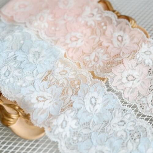 Hot sale Her dress lace accessories Pink blue 8.5 CM stretch lace H8503