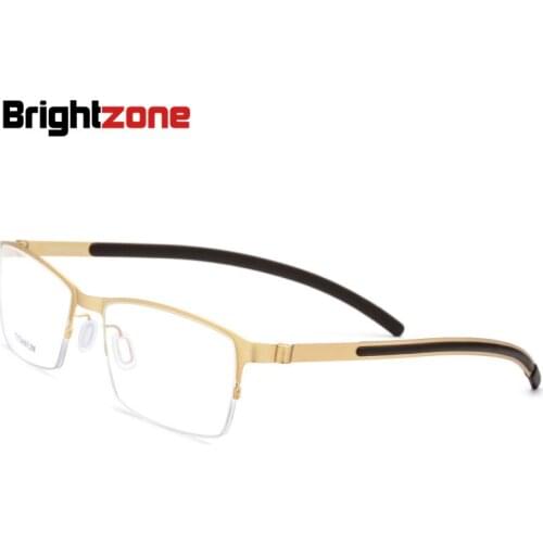 Classic Browline Half Rim Square Metal Glasses Frame Metal Spectacle Man Eyeglasses Ukraine Oculos De Grau Mens Accessories 2019