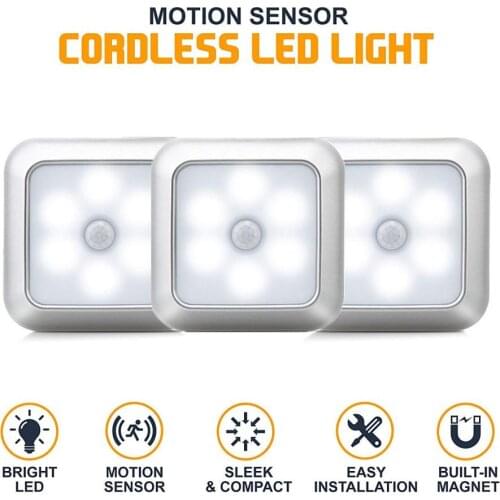 Creative LED Motion Sensor Night Lights PIR Induction Smart Home Cabinet Light Closet Lamp for Stairs Kitchen Bedroom