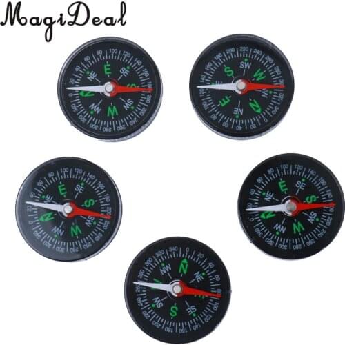 MagiDeal New Arrival 5 Lot Acrylic Compasses Mini Pocket Watch Compass Set for Hiking Camping Outdoor Sport Tools Great Gifts