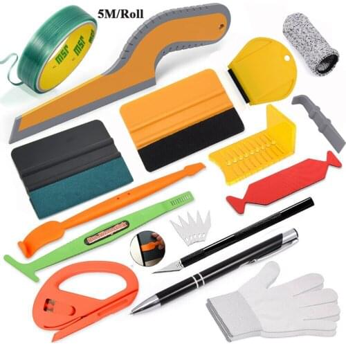 FOSHIO Window Tint Set Car Accessories Stickers Film Cut Knifeless Tape Vinyl Wrapping Squeegee PPF Scraper Glass Cleaning Tool