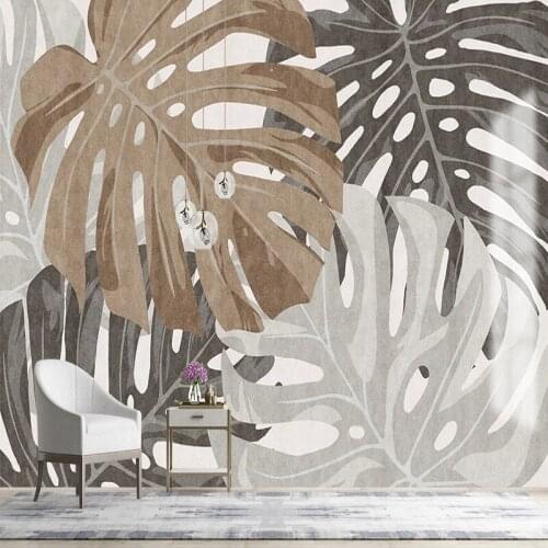 Custom Mural Wallpaper Modern Simple 3D Leaf Wall Painting Living Room TV Sofa Bedroom Home Decor Wall Painting Papel De Parede