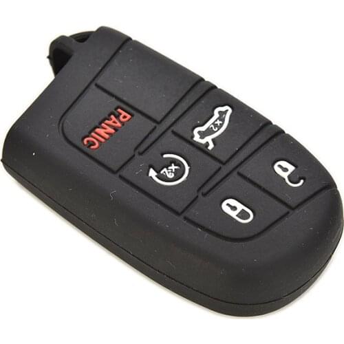 New 5 Button Black Silicone Case Cover For Jeep Chrysler Dodge Fiat Remote Smart Key