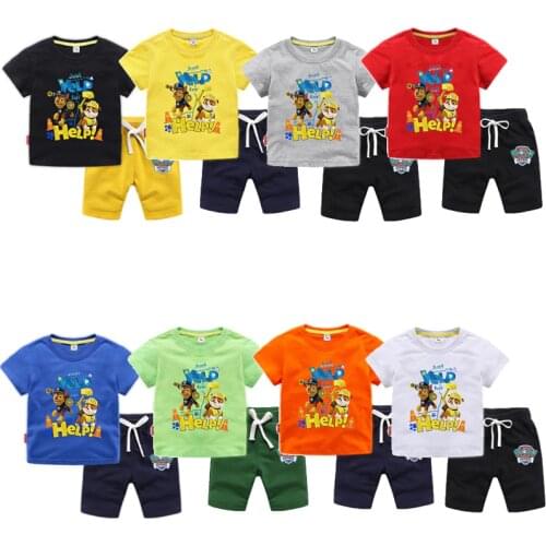 New 3-8Y Paw Patrol Baby Clothes Set Summer Kids T Shirt with Pants Sport Suits 2pcs Tracksuit Outfits Boy Girl Birthday Gift