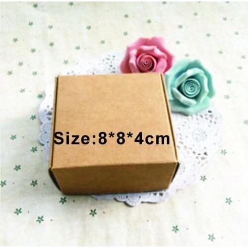 Wholesale 1000PCS/LOT Size 8*8*4cm Kraft Paper Box Free Print 1 Color LOGO Paper Gift Box