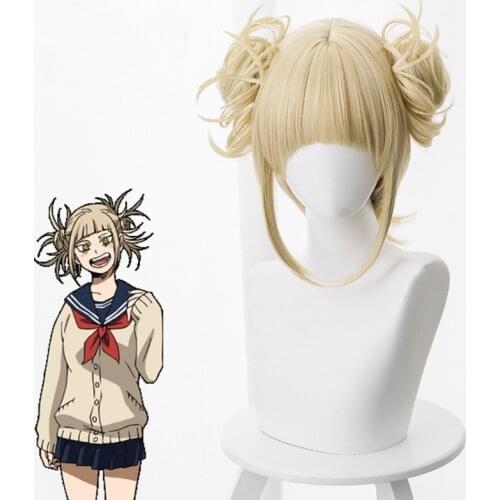 Anime Boku no Hero Academy Cross My Body Synthetic Hair Wig Cosplay My Hero Academy Himiko Toga Party Role Play Wigs
