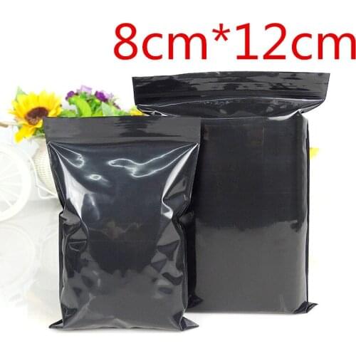 8*12cm (3.1"*4.7") Grip Seal Black Ziplock Poly Pack Pouch 200Pcs/Lot Reclosable Zipper Lock Plastic Event Package Packing Bag